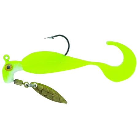 Road Runner Vibe Runner Underspin Jig HeadPlastic Curl Tail, Hammered Willow Blade 234 116Oz, 2 Hk 1Pk Lim VR2-118